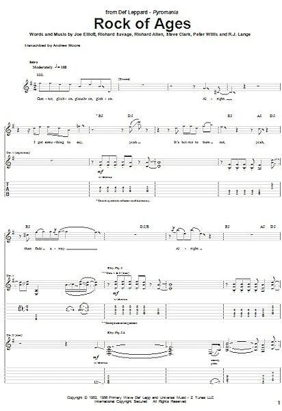 Rock Of Ages - Guitar TAB, New, Main
