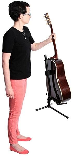On-Stage GS7141 Push-Spring Locking Acoustic Guitar Stand, In Use
