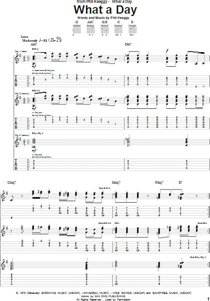 What A Day - Guitar TAB, New, Main