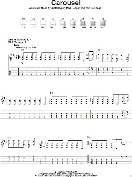 Carousel - Easy Guitar with TAB, New, Main