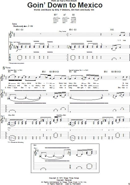 Goin' Down To Mexico - Guitar TAB, New, Main