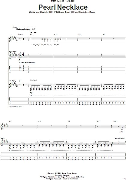 Pearl Necklace - Guitar TAB, New, Main