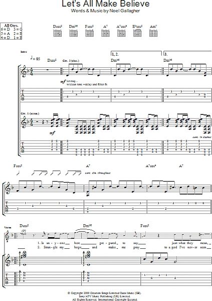Let's All Make Believe - Guitar TAB, New, Main
