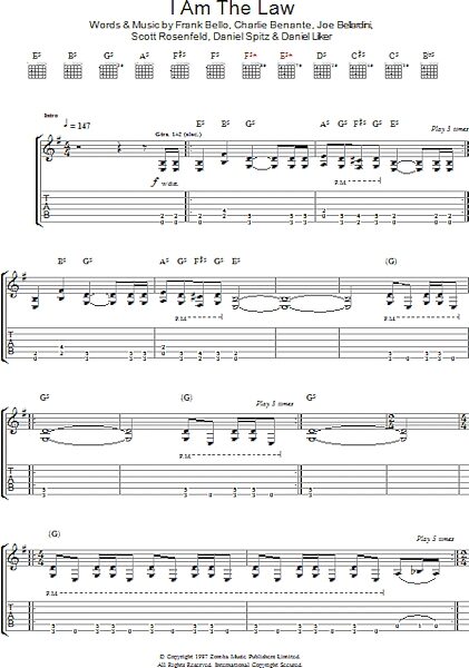 I Am The Law - Guitar TAB, New, Main