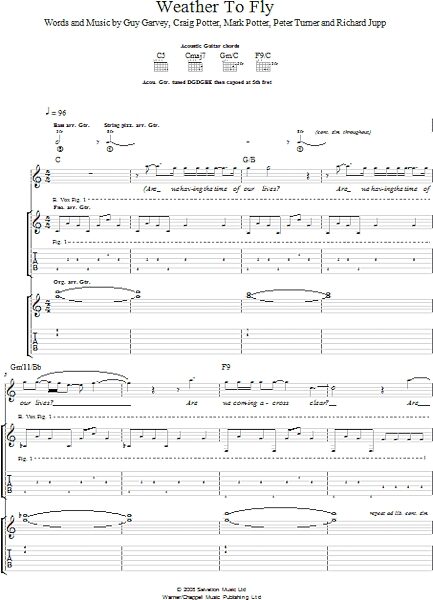 Weather To Fly - Guitar TAB, New, Main
