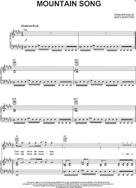 Mountain Song - Piano/Vocal/Guitar, New, Main