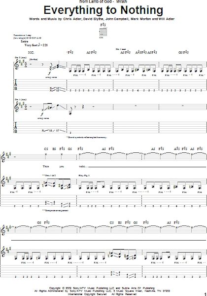 Everything To Nothing - Guitar TAB, New, Main
