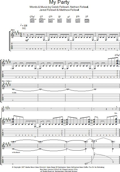 My Party - Guitar TAB, New, Main