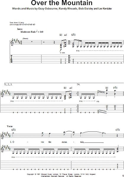 Over The Mountain - Guitar Tab Play-Along, New, Main