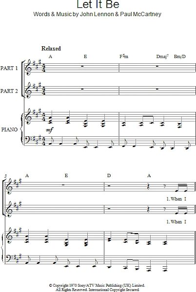 Let It Be - Choral, New, Main