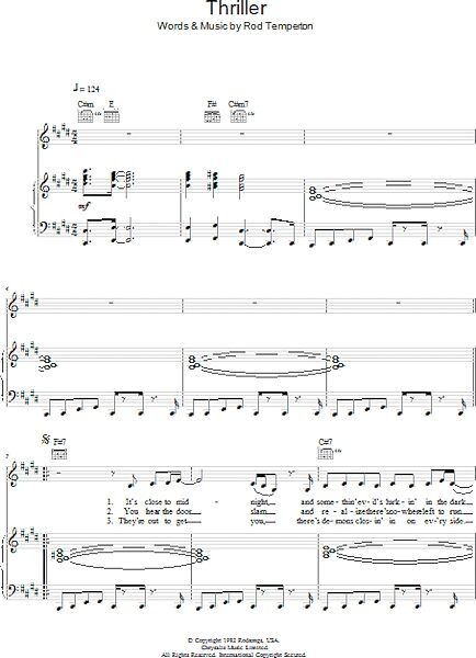 Thriller - Piano/Vocal/Guitar, New, Main