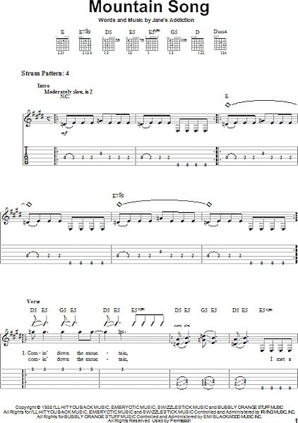Mountain Song - Easy Guitar with TAB, New, Main