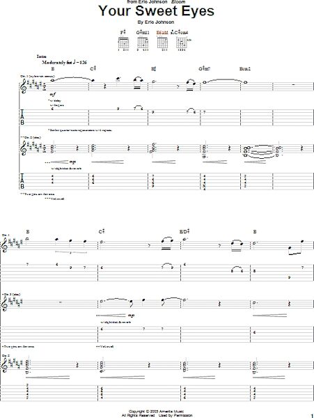 Your Sweet Eyes - Guitar TAB, New, Main