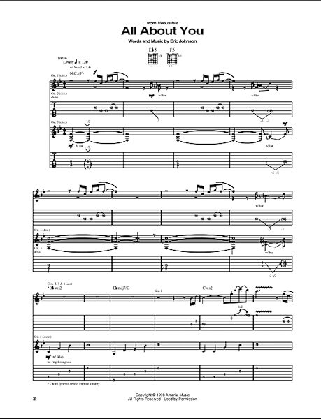 All About You - Guitar TAB, New, Main