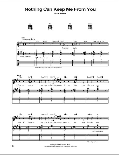 Nothing Can Keep Me From You - Guitar TAB, New, Main