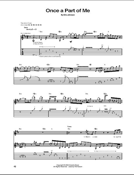 Once A Part Of Me - Guitar TAB, New, Main