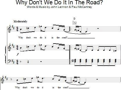 Why Don't We Do It in the Road - Piano/Vocal/Guitar, New, Main