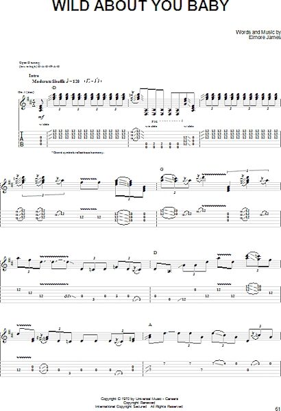 Wild About You Baby - Guitar TAB, New, Main