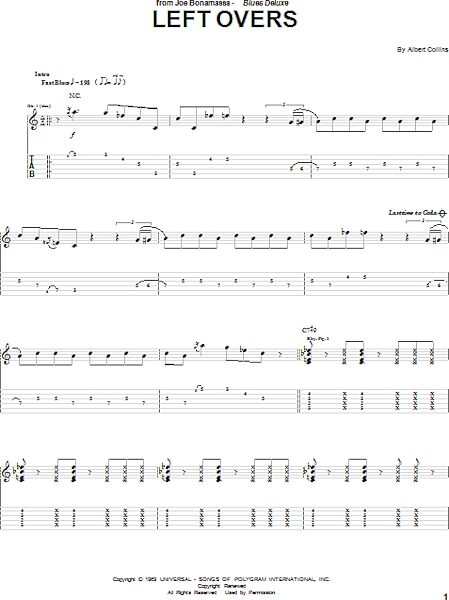 Left Overs - Guitar TAB, New, Main