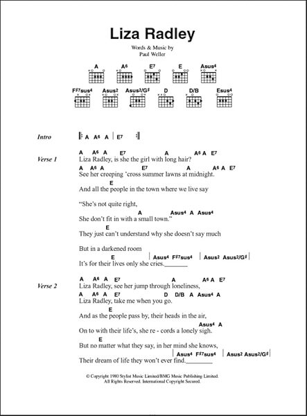 Liza Radley - Guitar Chords/Lyrics, New, Main