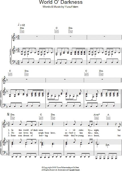 World O' Darkness - Piano/Vocal/Guitar, New, Main