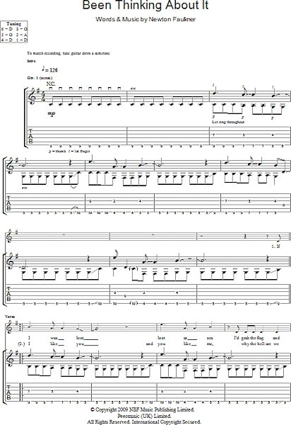 Been Thinking About It - Guitar TAB, New, Main