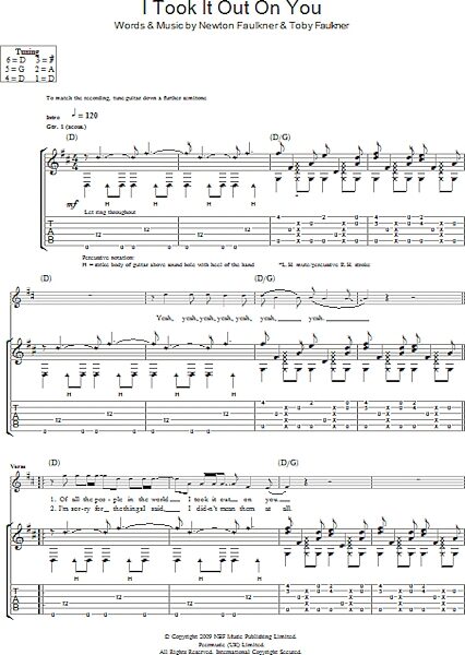 I Took It Out On You - Guitar TAB, New, Main