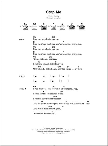 Stop Me If You Think You've Heard This One Before - Guitar Chords/Lyrics, New, Main