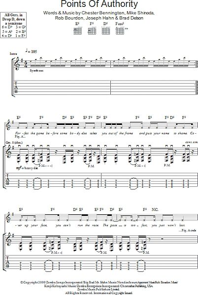 Points Of Authority - Guitar TAB, New, Main