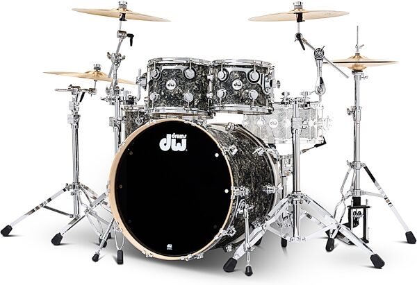 Drum Workshop Collector's Series SSC Maple 4-Piece Shell Kit, Silver Abalone, Action Position Back