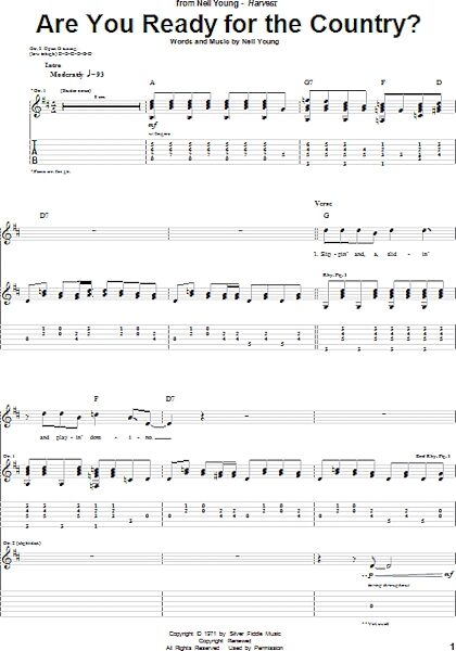 Are You Ready For The Country - Guitar TAB, New, Main