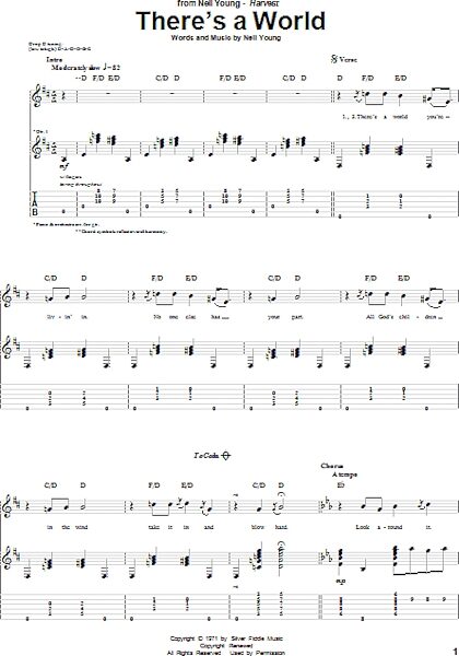 There's A World - Guitar TAB, New, Main