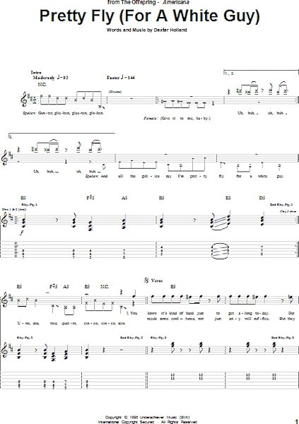 Pretty Fly (For A White Guy) - Guitar TAB, New, Main