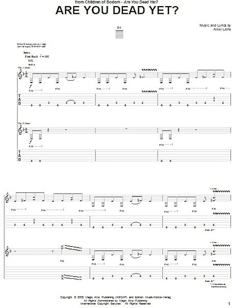 Are You Dead Yet? - Guitar TAB, New, Main