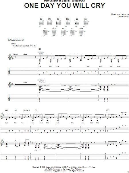 One Day You Will Cry - Guitar TAB, New, Main