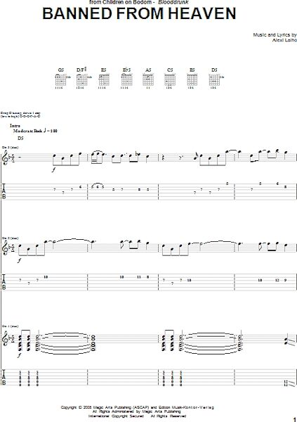 Banned From Heaven - Guitar TAB, New, Main
