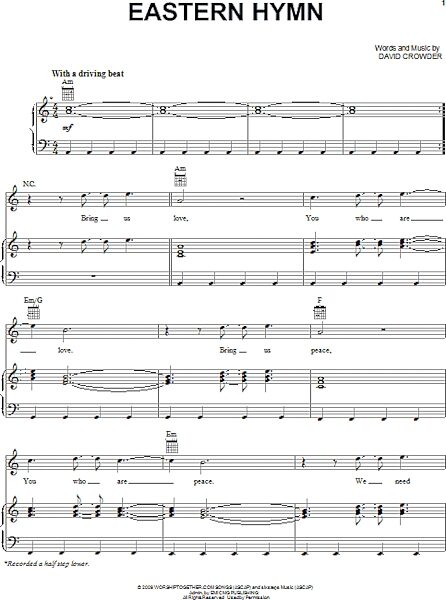 Eastern Hymn - Piano/Vocal/Guitar, New, Main
