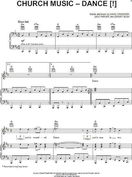 Church Music - Dance (!) - Piano/Vocal/Guitar, New, Main