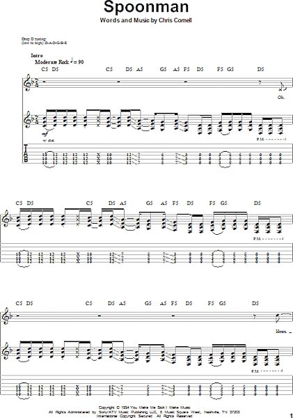 Spoonman - Guitar Tab Play-Along, New, Main