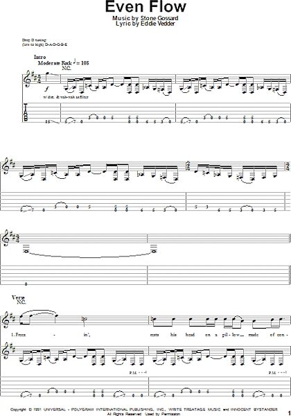 Even Flow - Guitar Tab Play-Along, New, Main
