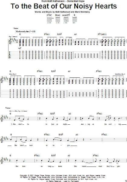 To The Beat Of Our Noisy Hearts - Guitar TAB, New, Main