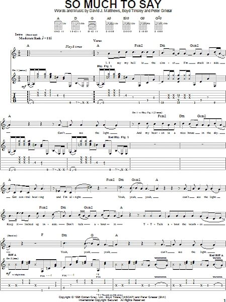 So Much To Say - Guitar TAB, New, Main