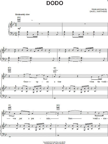 Dodo - Piano/Vocal/Guitar, New, Main