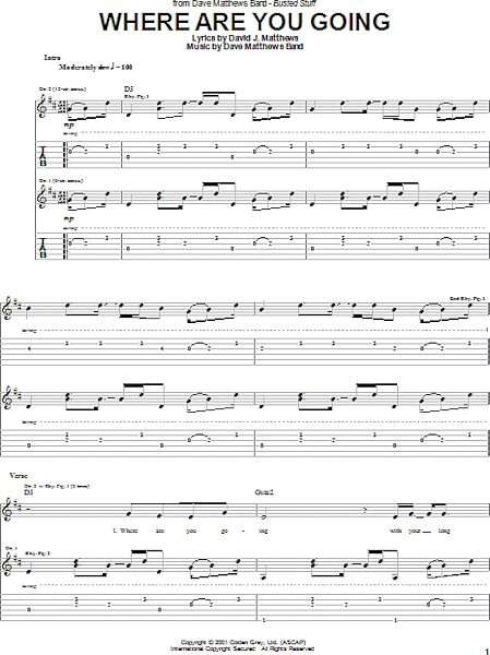 Where Are You Going - Guitar TAB, New, Main
