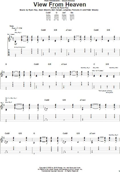 View From Heaven - Guitar TAB, New, Main