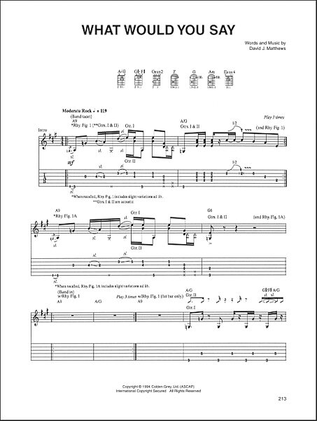 What Would You Say - Guitar TAB, New, Main