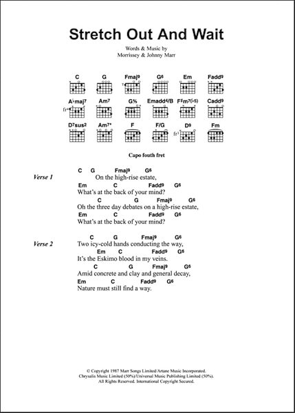 Stretch Out And Wait - Guitar Chords/Lyrics, New, Main