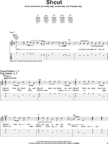 Shout - Easy Guitar with TAB, New, Main