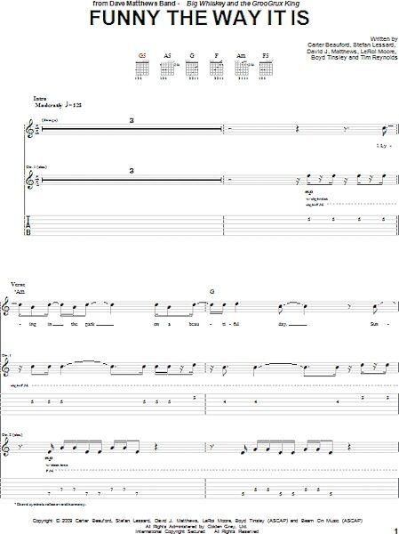 Funny The Way It Is - Guitar TAB, New, Main