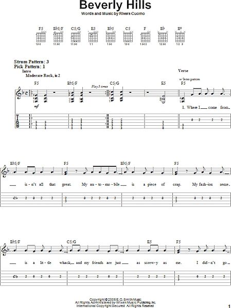 Beverly Hills - Easy Guitar with TAB, New, Main